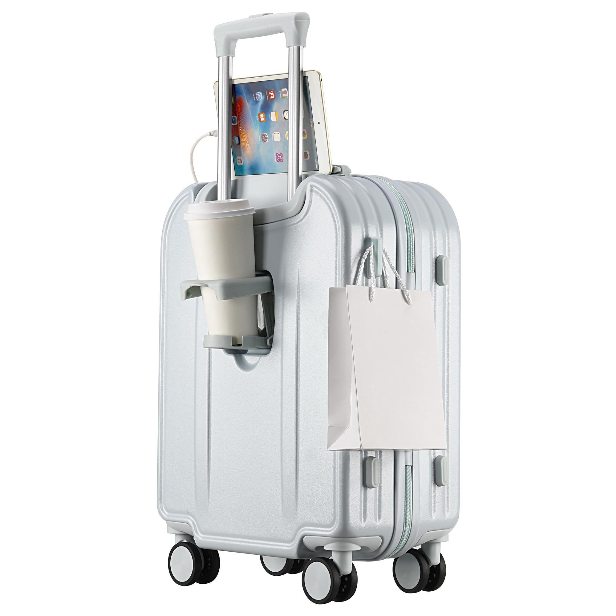 

Сумка для перенесення з USB-зарядкою, надзвичайно велика, з поворотом на 360 градусів, подвійна, оснащена TSA, бізнес-розмір S [SEDORELAR], валіза, ручна поклажа, порт, легка синій