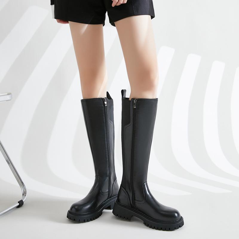 Autumn and winter new elastic thick leg high boots are sent on behalf of large tube circumference knight boots large size women's boots