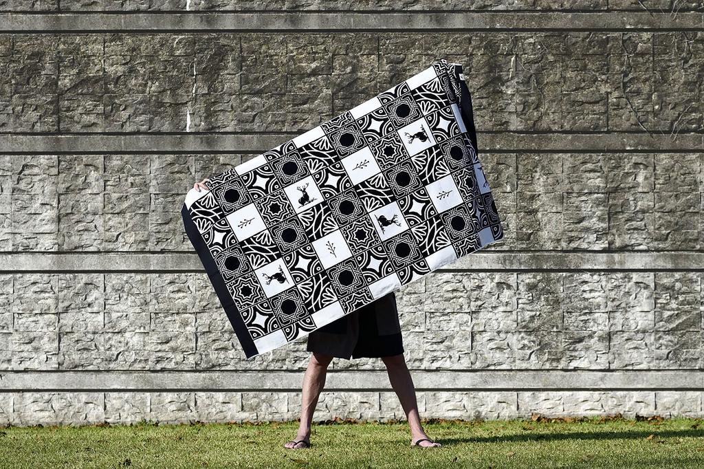 Captain Stag Large Big Jacquard 180 x 100 Moroccan Tile (CAPTAIN STAG) Towel/Rug Cover, Towel, cm, 100% Cotton, Pattern, UD-75