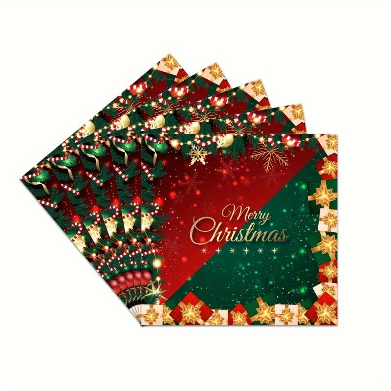 40pcs Count Festive Christmas Paper Napkins with Snowflakes,Merry Christmas Holiday Dinner,Party Birthday Decorations, Christmas