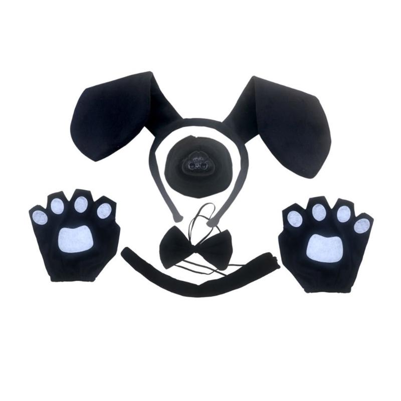 Animal Dress up Kits Include Dog Hairband, Tail, and Bowtie for Kid Halloween