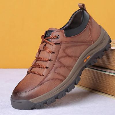Fashion Leather Men Casual Shoes Spring Lace-up Platform Sneakers Travel Shoes Wild Mens Flats British Style Men's Sneaker Male Footwear
