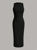 Dress Phumee Round Neck Sleeveless Slim Fit  Pleated A2313