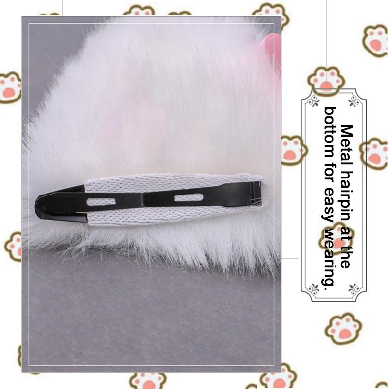 Vlásenka z uší kočky Fox Načechraný plyšový Cosplay klip Barrette Party Kostýmní doplněk