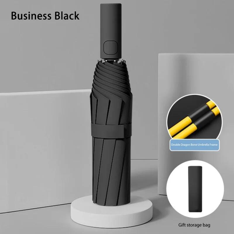 

16 спиц Полностью автоматический зонт Большой размер Складной зонт Солнцезащитный УФ-защита Ветрозащитный Уличный Складной Ветроустойчивый чёрный