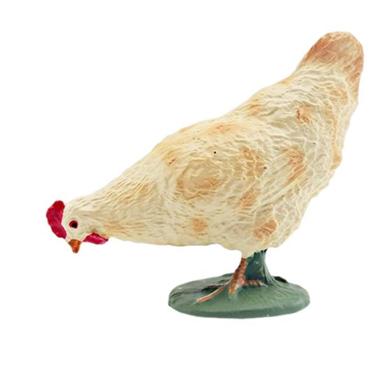 Simulated Chick Model PVC Corncrake Black White Rooster Polish Chickens Figurine Statue Sculpture Decoration Ornament Kids Educational