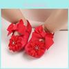 Prinzessinnen-Schuhe für Mädchen mit Blumen- und Schleifenverzierungen für Kleinkinder zum Laufen 0-6 Monate