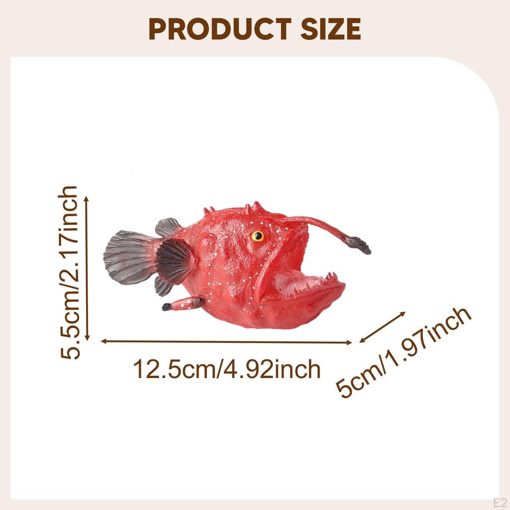 Anglerfish Figure Model School Projects Pretend Play Marine Creature Animal Toy for Boys Girls