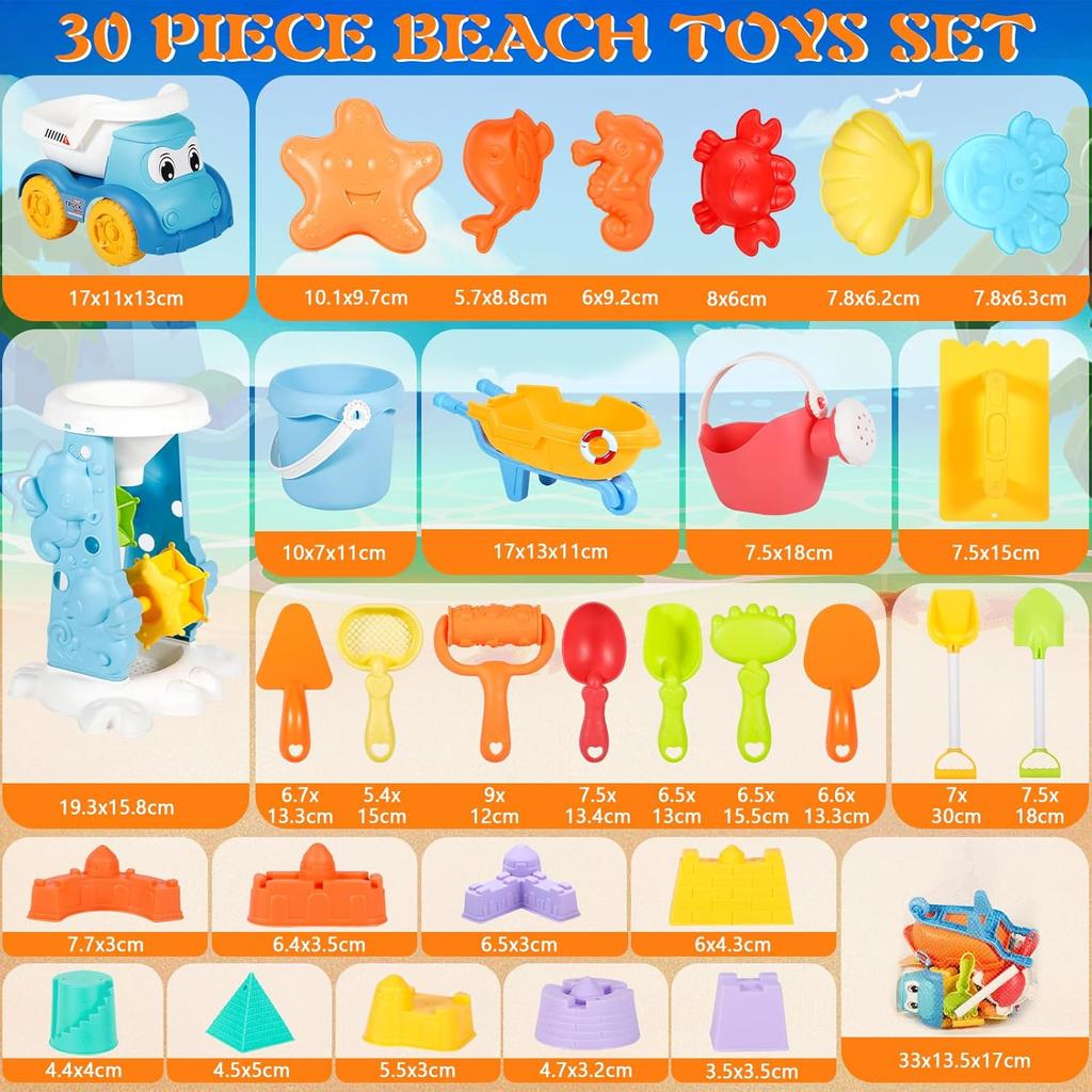 Beach Toys For Kids Sand Toys Set With Sand Bucket Shovel Rake For Beach Sandbox Toys Summer Outdoor Gift Kit For Boys Girls