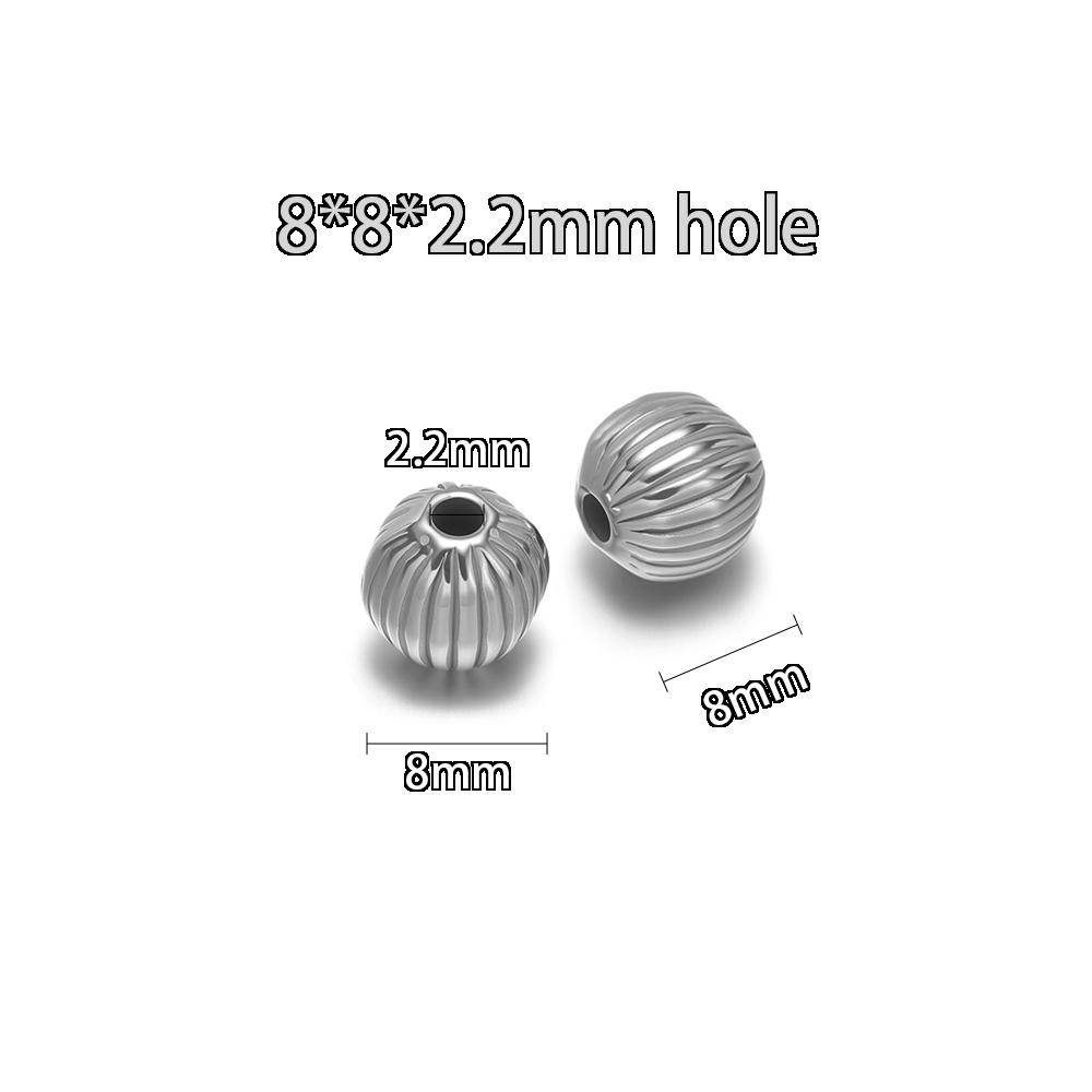 20Pcs Stainless Steel Flower Bead Loose Spacer Tube 8mm Beads for DIY Jewelry Making Bracelet Making Necklace Wholesale Findings