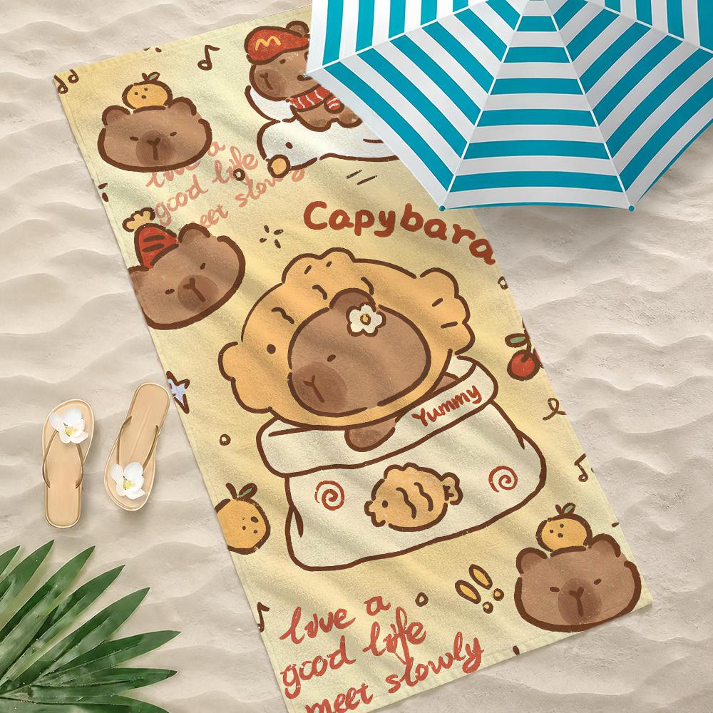 Muster C-Capybara Handtuch Handtuch Strandtuch Übergröße Schnelltrocknend Handtuch Saugfähig Weich Schwimmen Strandhandtücher für Männer Frauen