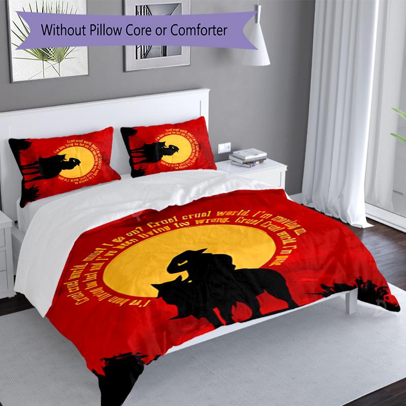 Juego de ropa de cama con estampado Red Dead Redemption de 3 piezas, juego de funda nórdica incluye funda nórdica y fundas de almohada, decoración de dormitorio perfecta para todas las estaciones y regalo
