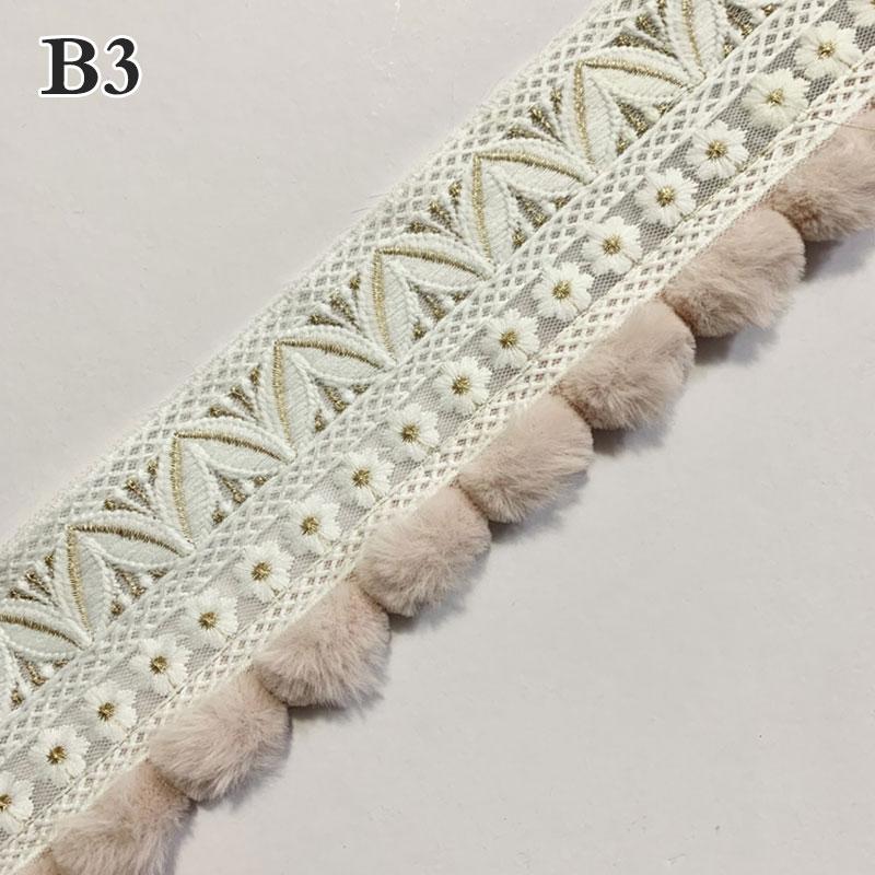 2/4/6 Meter Pompon Kugel Quaste Fransen Spitze Besatz Band Applikation Stoffbesatz Kante Vorhang Sofa Deko DIY Polsterung