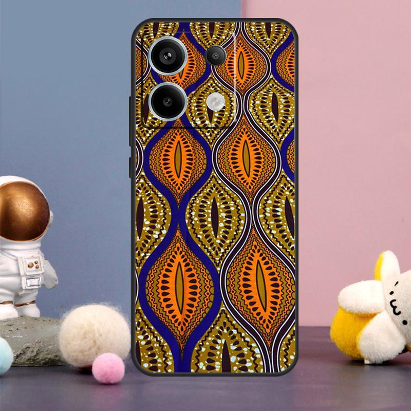 African Style Fabric Print Case For Xiaomi Redmi Note 14 13 9 10 11 12 15 Pro Plus Redmi 15 15C 14C 10C 12C 13C Cover