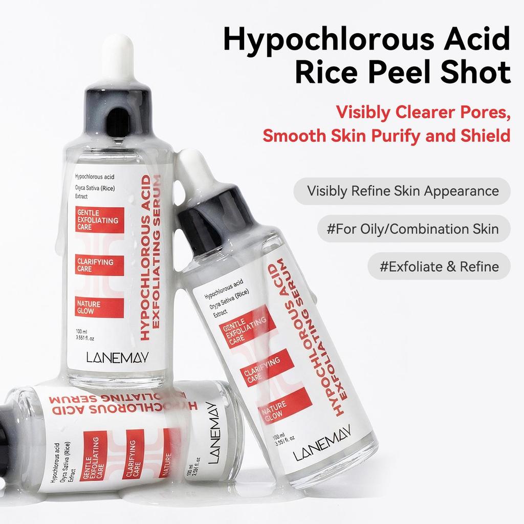 Hypochlorous Acid Exfoliating Serum-Visibly Cleaer Pores-Smooth Skin Purify And Shield-Suitable For All Skin Types, 100ml