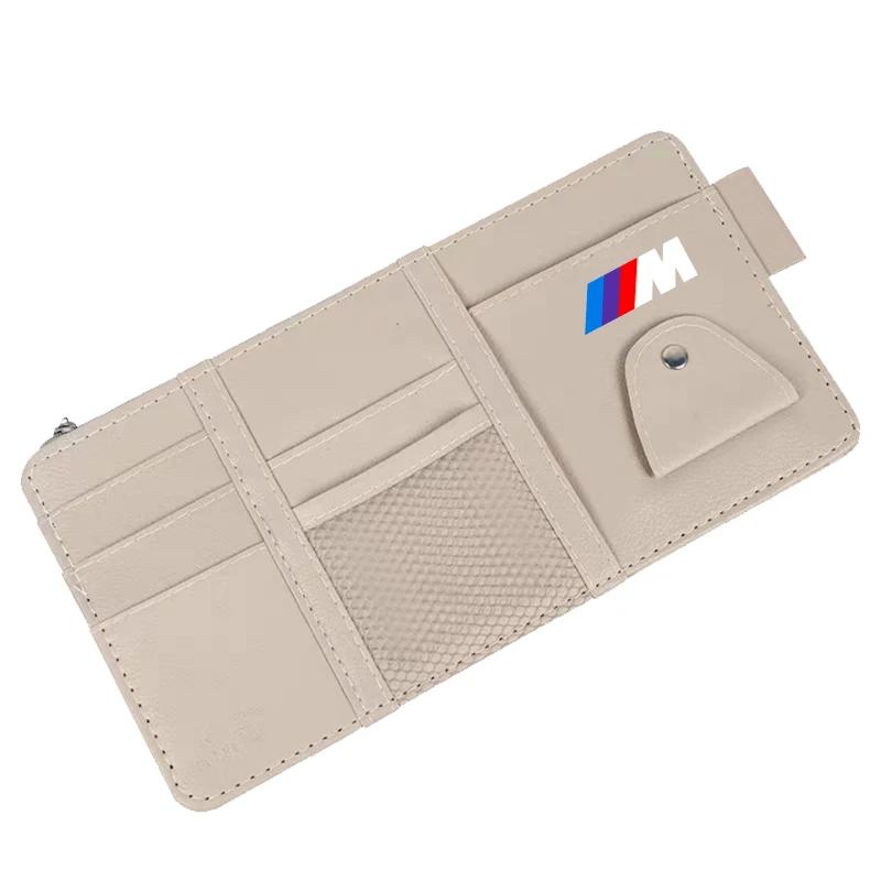 For BMW Car Sun Visor Organizer Multi-Pocket Auto Interior Accessories Zipper Pocket Organizer For BMW X3 X4 F10 F18 F06 F12 F13