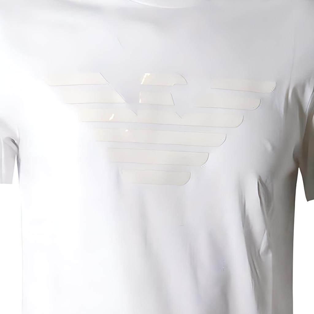 Emporio Armani Logo Print Crew Neck Short Sleeve T-Shirt Men Tops White 3G1T92-1J00Z-0134