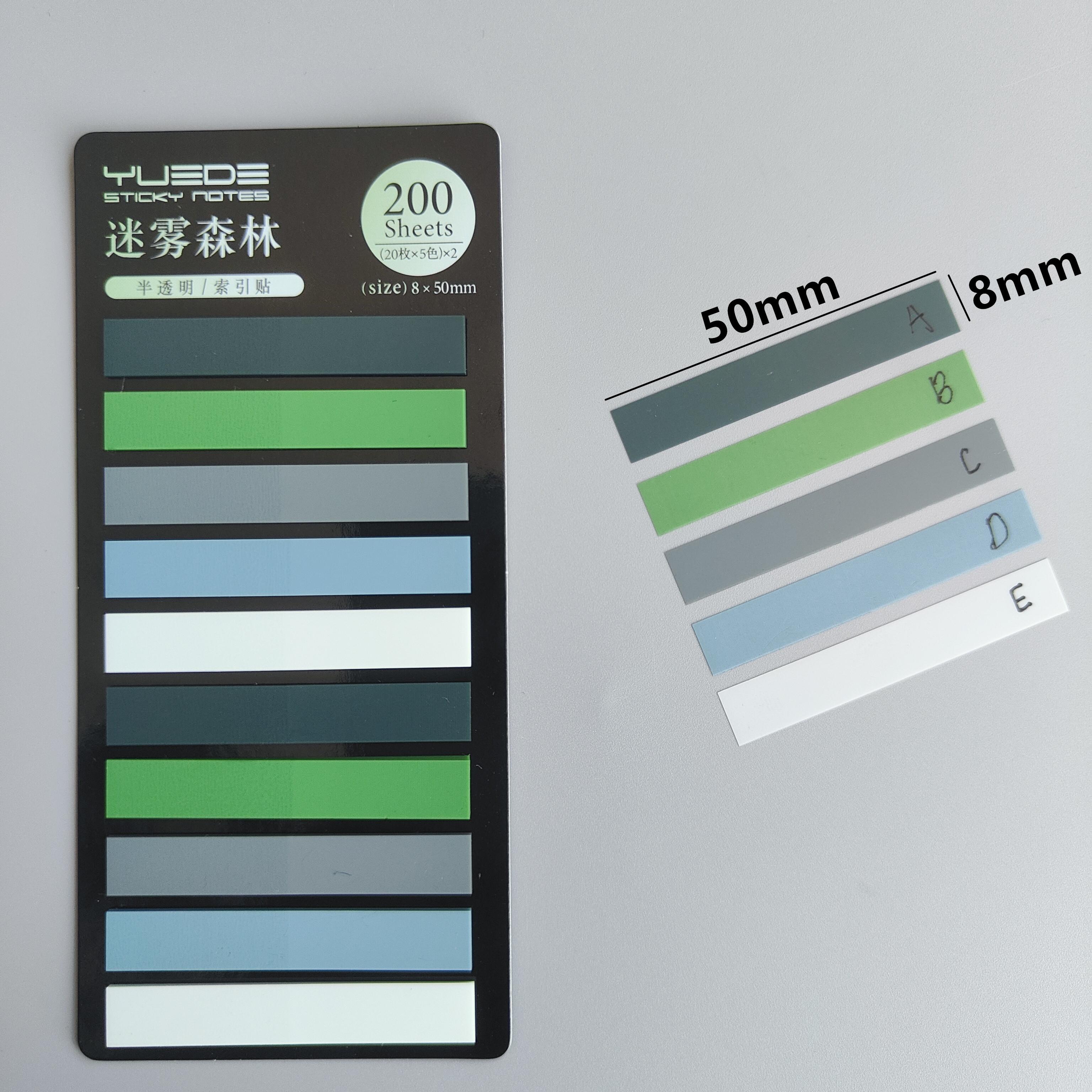 

200 Sheets Transparentes Sticky Notes Self-Adhesive Annotation Read Books Bookmarks Tabs Notepad Aesthetic Stationery
