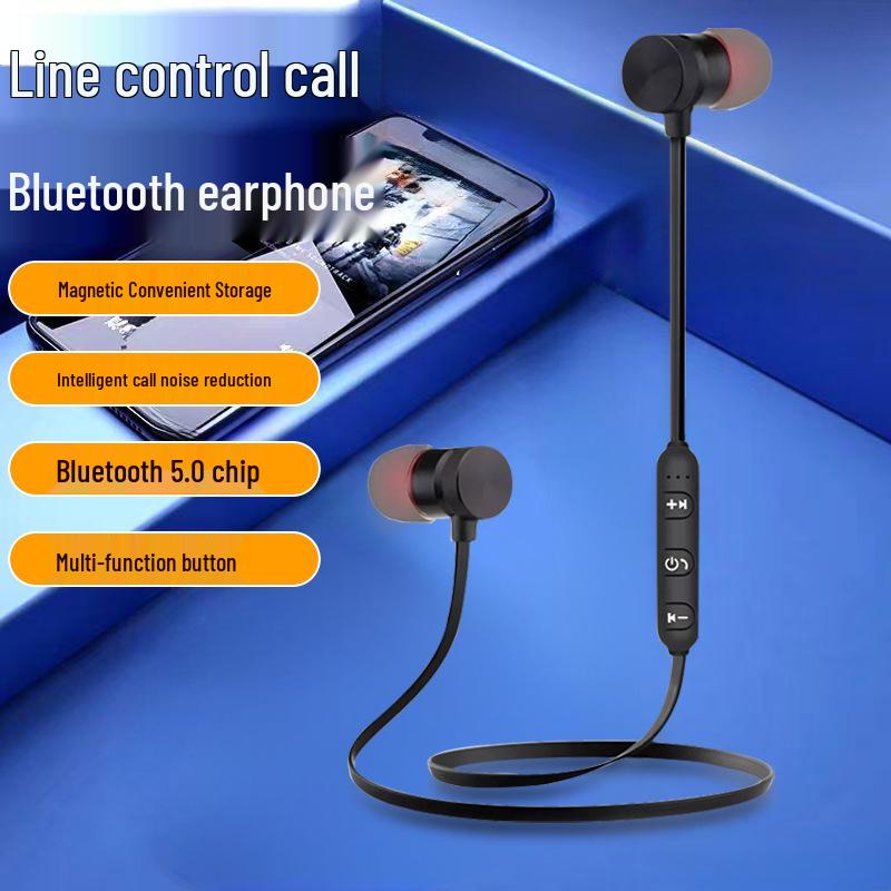Binaural Stereo Bluetooth 5.0 Sports Earphones: Long Standby, Magnetic, Noise Reduction for Running