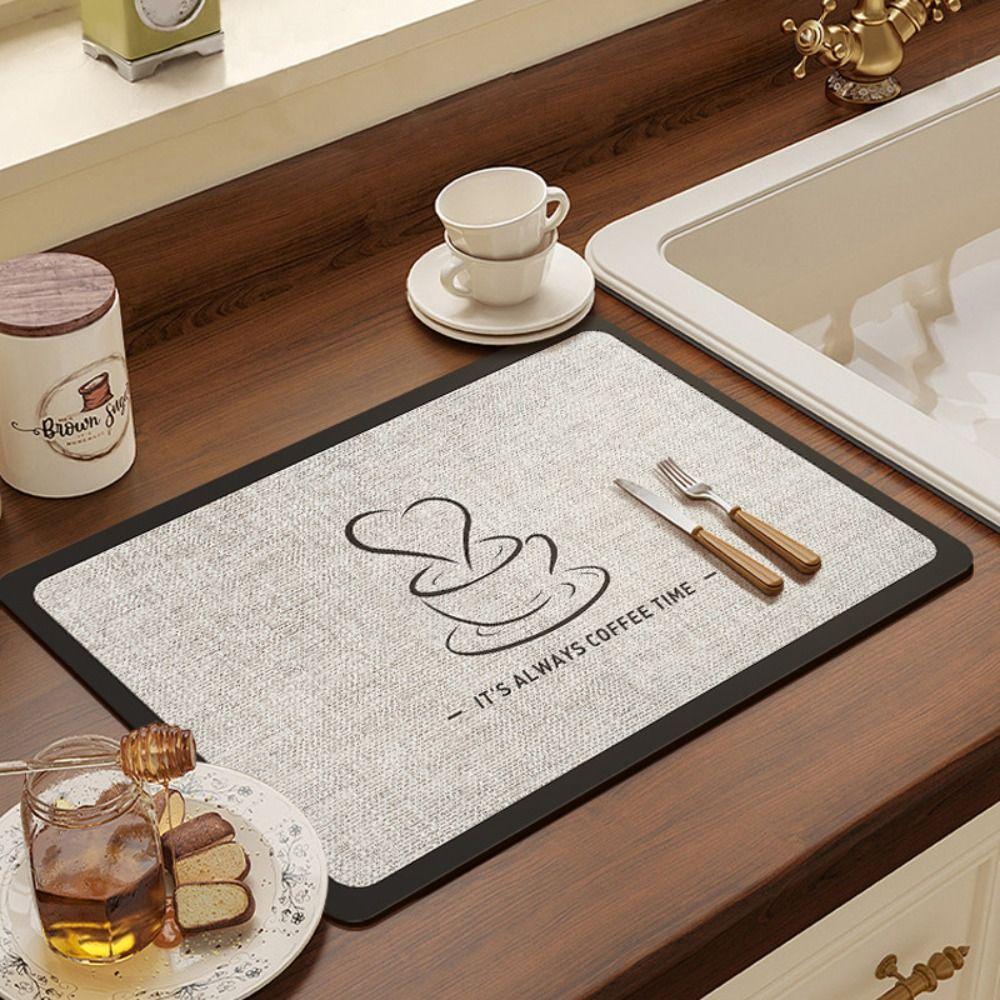 Absorbent Kitchen Drain Pad Thickened Tableware Pad Placemat Coffee Machine Mat Table Decor