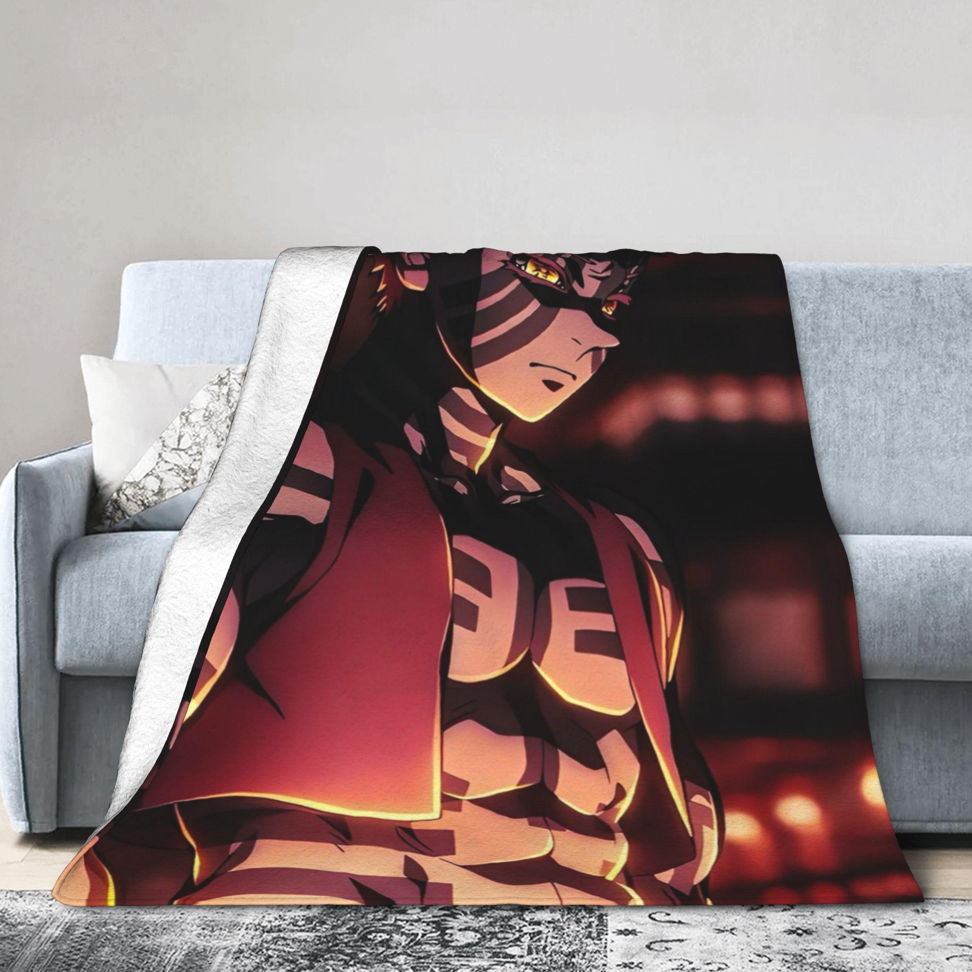 

Akaza Blankets Velvet Anime Kimetsu no Yaiba Soft Throw Blanket for Car Sofa Couch Bedroom Quilt 30x40in