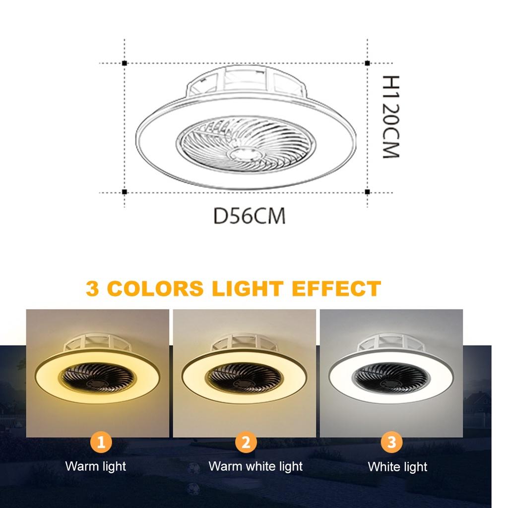 48W 3 Colors adjustment Minimalist Ceiling Lamp Dining Room Bedroom Living Room Lamp Round Fan Lamp Modern LED Ceiling FanLamp With 2.4GRemote Control