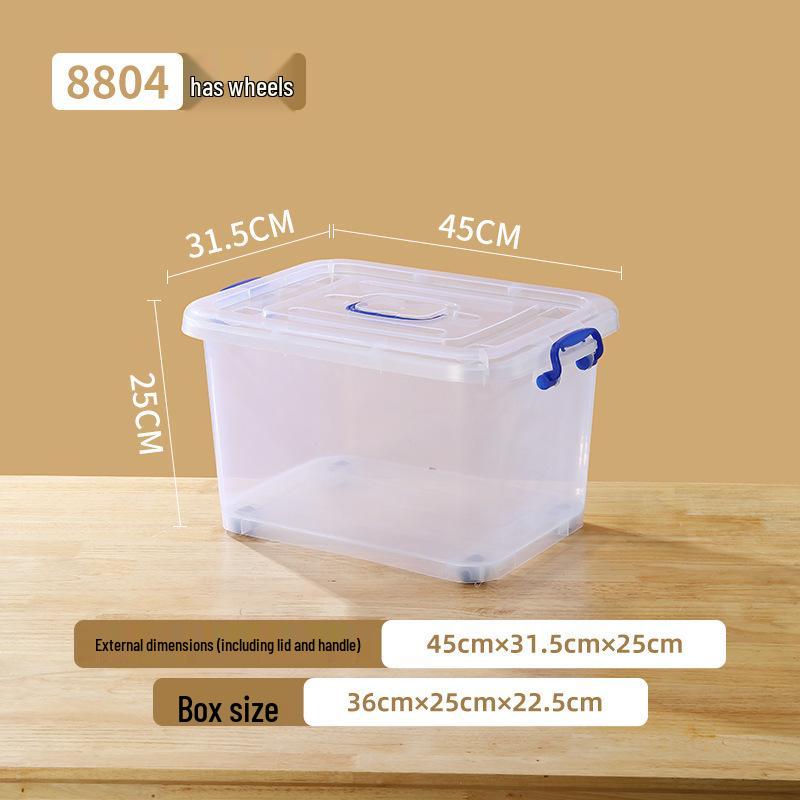 Extra Large Transparent Plastic Storage Box with Wheels for Clothes and Quilts