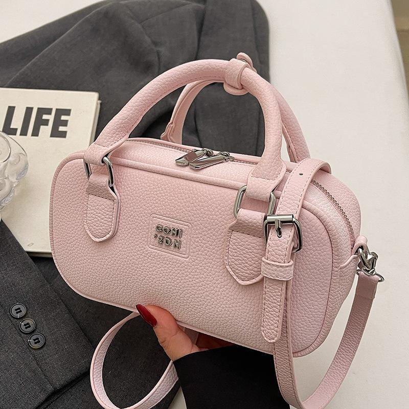 New Niche Lychee Pattern Portable Bowling Bag, High-end Temperament Versatile Messenger Women's Bag