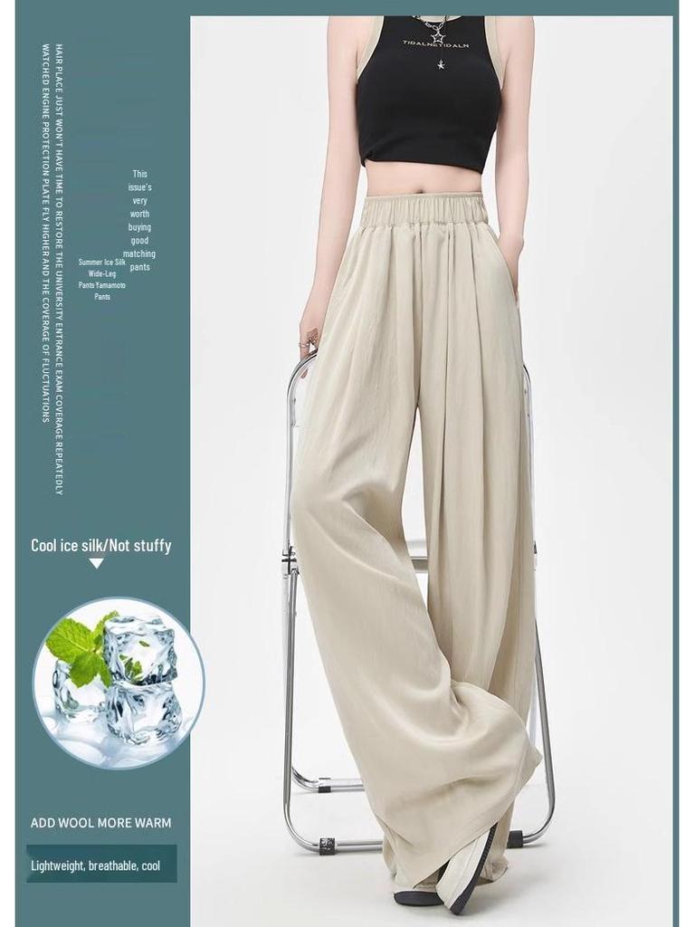Women's High Waist Cotton Linen Wide Leg Pants - Plus Size, Casual Slimming, Spring/Summer