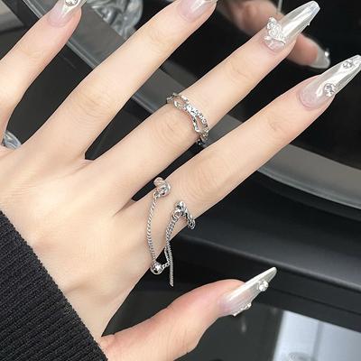 Niche Design Sense Chain Women'S Irregular French Cold Wind Personality Opening Ring Women