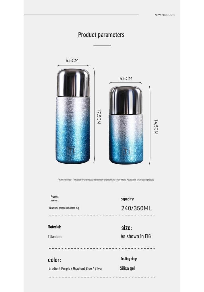 Sleek Titanium-Coated Insulated Mini Cup - Luxury Pocket Gift for Men & Women