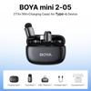 BOYA Mini 2 Trådløs Lavalier Krave Mini Mikrofon Støjreduktion til iPhone 6-17 USB-C Android Smartphone PC Live Streaming
