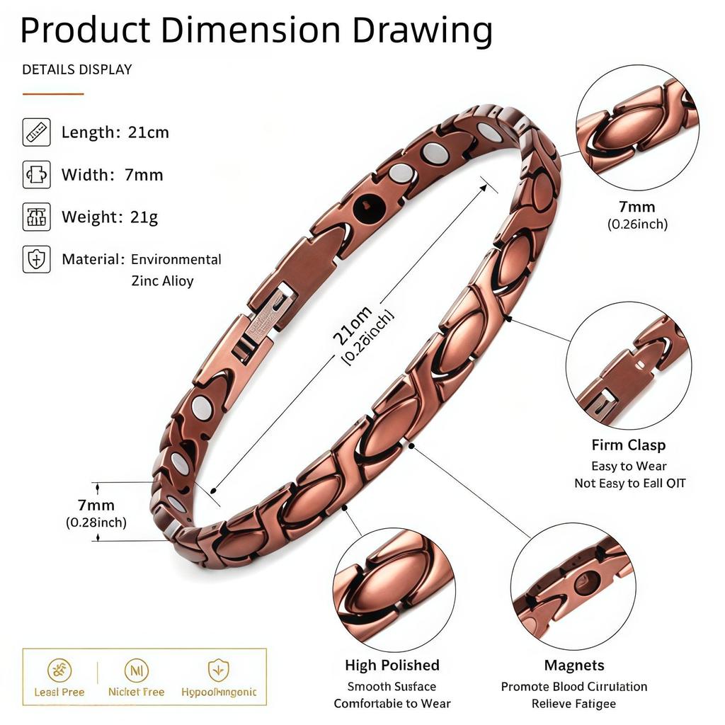 European & American Fashion Retro Magnetic Therapy Fish Bracelet - Detachable Couples Design