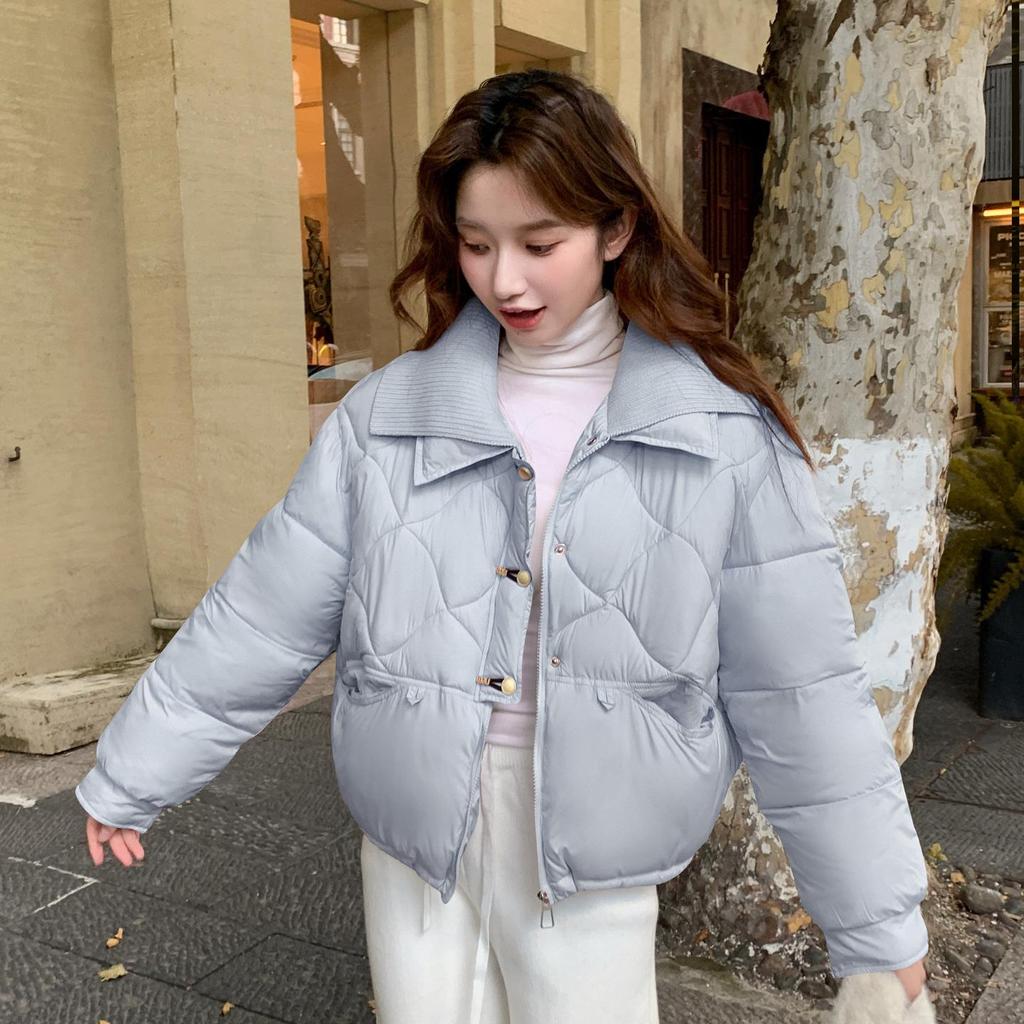 Herbst Winter Verdicken Warmer Parka Damen Lässig Süß Einfarbig Große Tasche Lockere Jacken Oberbekleidung