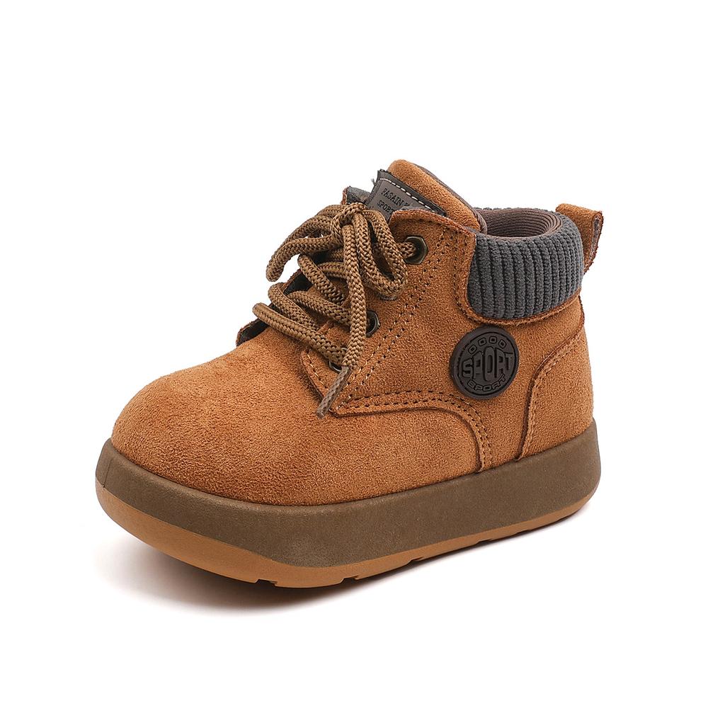 Children's short boots 2025 autumn new boys British style Martin boots girls retro leather boots baby fashion single boots