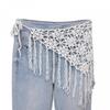 Bohemian Fringe Tassel Belt with Crochet Detailing and Sheer Wrap Cover Up for Festival Rave and Beach Wear