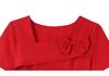 2026 Elegant Red French Short-Sleeve Slimming Plus Size Women's Dress