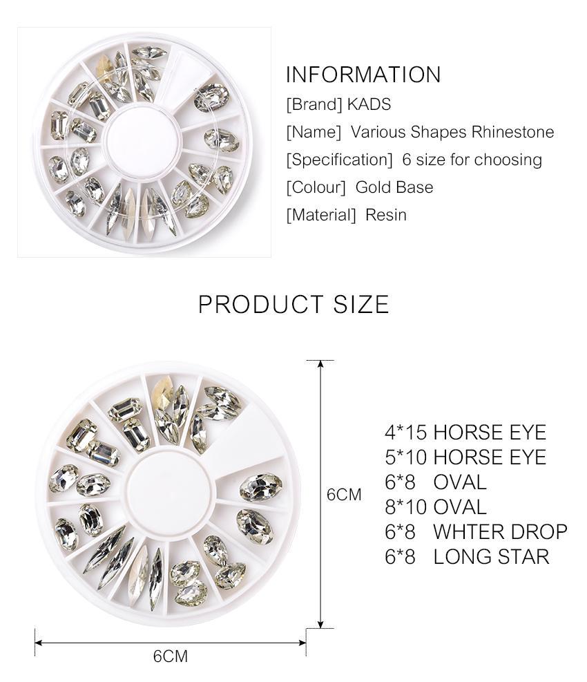 kads Nail Art Rhinestone  Nail Art Decorations Crystal Glitter Rhinestone Nails Accessories Nail Art