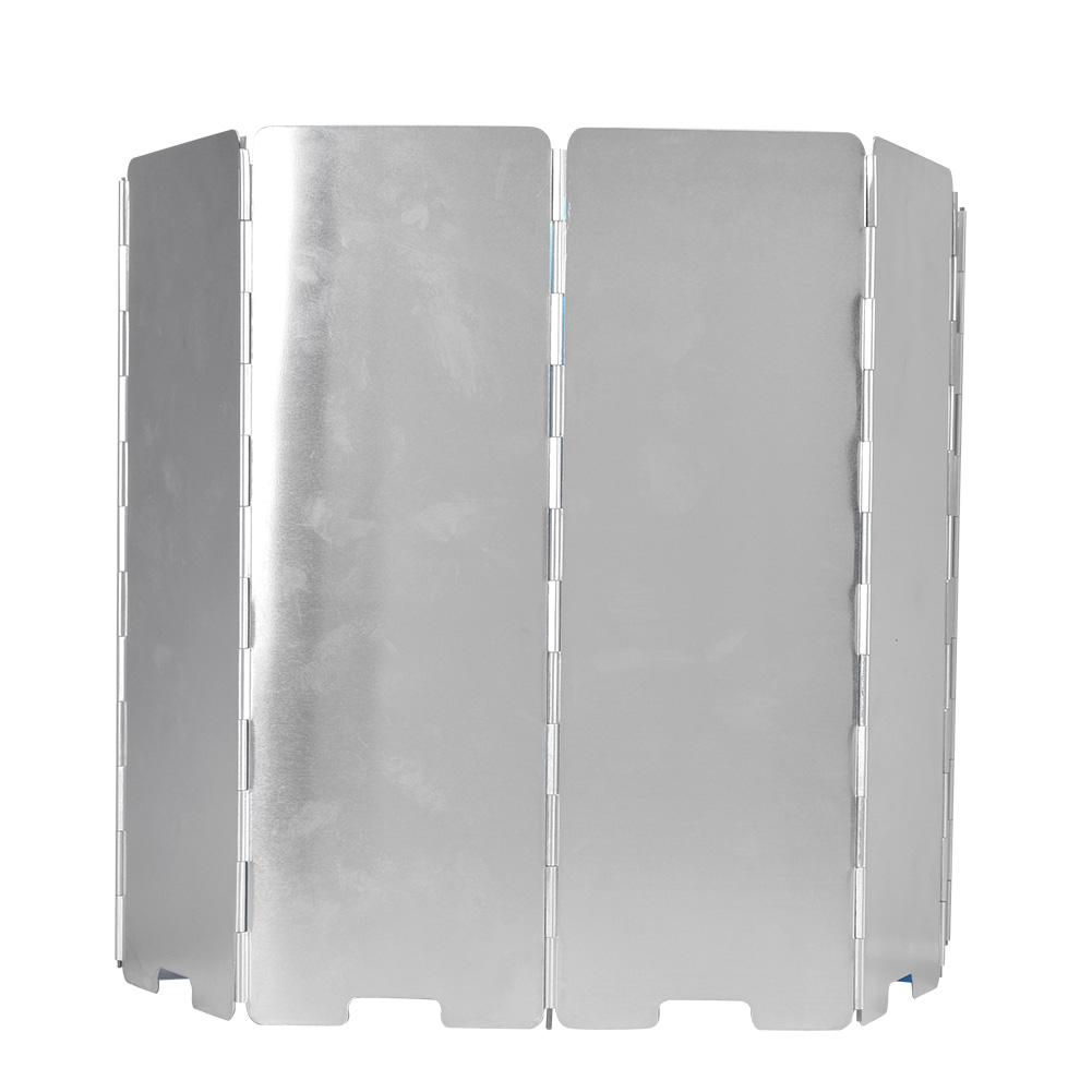 10 Stück Outdoor Campingkocher Windschutz Aluminiumlegierung Brenner Windschutz Kocherschirm Silber