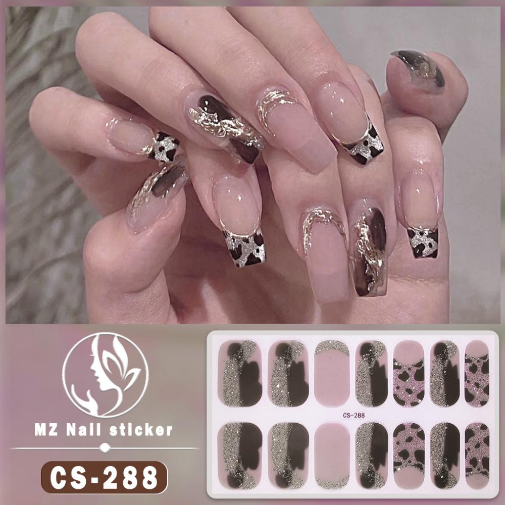 New waterproof no-bake gel nail polish film full sticker New Year's nail art film paper nail film paper patch