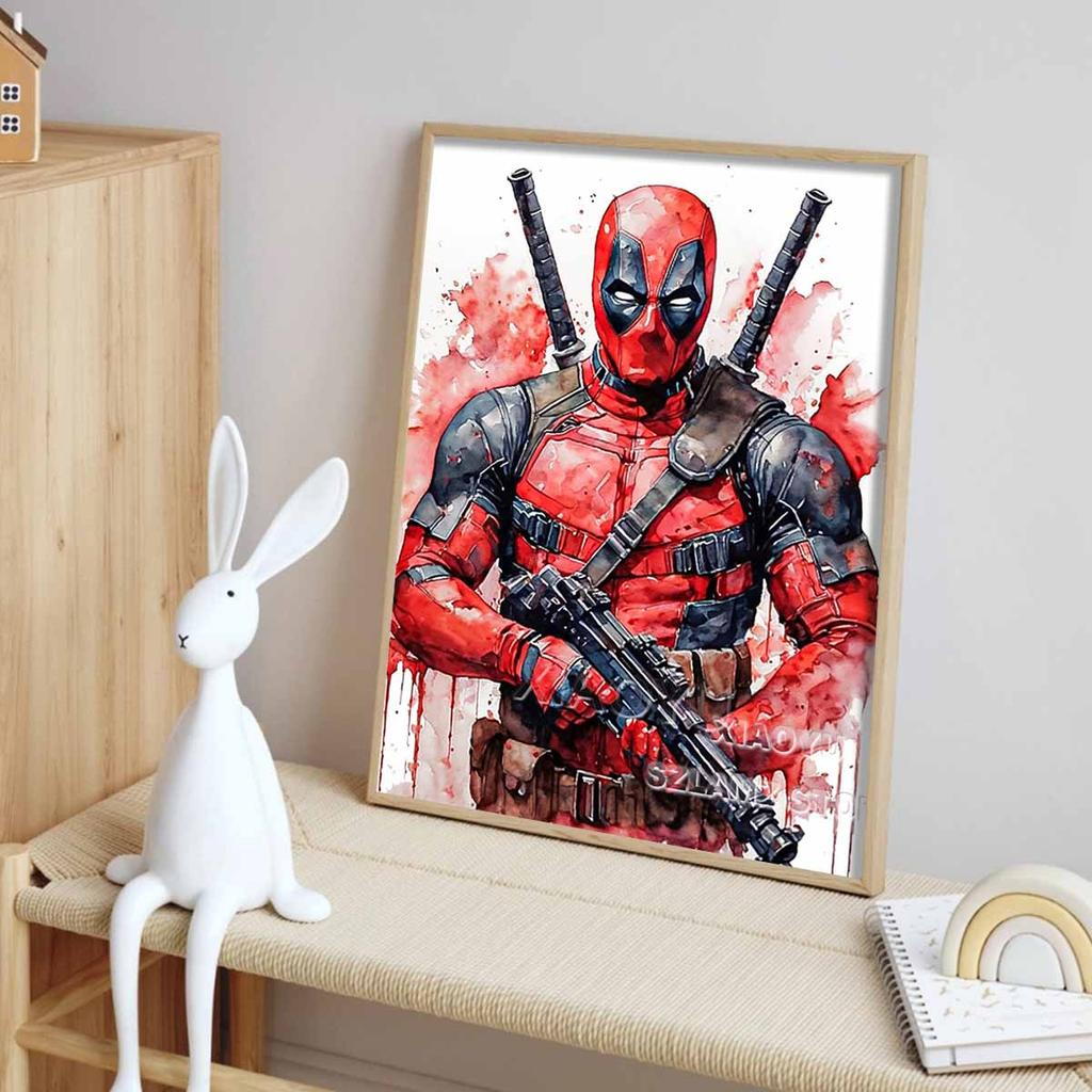 5D DIY Diamond Art Painting Kits for Adults, Deadpool Full Round Crystal Diamond Kits for Beginner for Home Wall Decorate