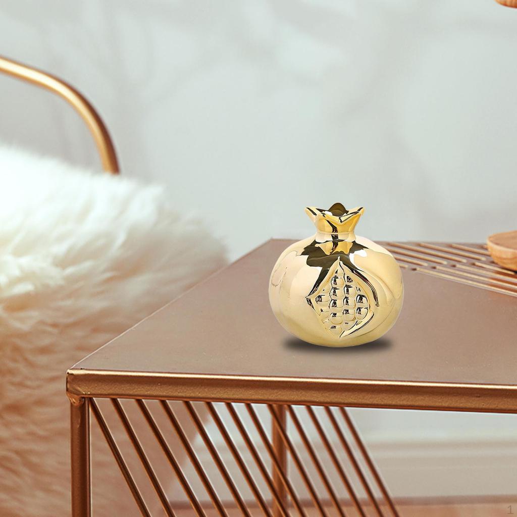 Pomegranate Statue Decorative Figurine Art Crafts Fruit Sculpture Tabletop Ornament for Bedroom