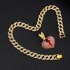 Hip Hop Dark Style Personality Shattered Cracked Love Pendant Hanging Chain HIPHOP Cuban Chain Necklace Street Dance Accessories