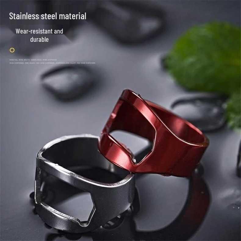 Stainless Steel Hexagonal Thumb Ring Bottle Opener for Men & Women