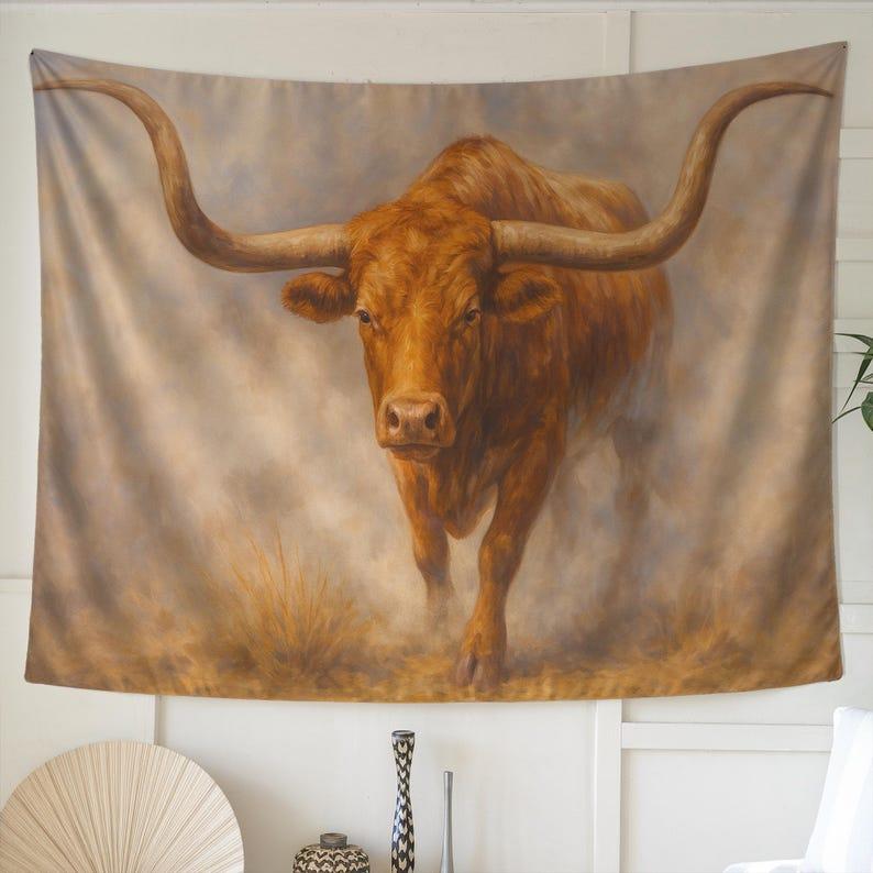 Western Longhorn tapestry 75x100 чёрный