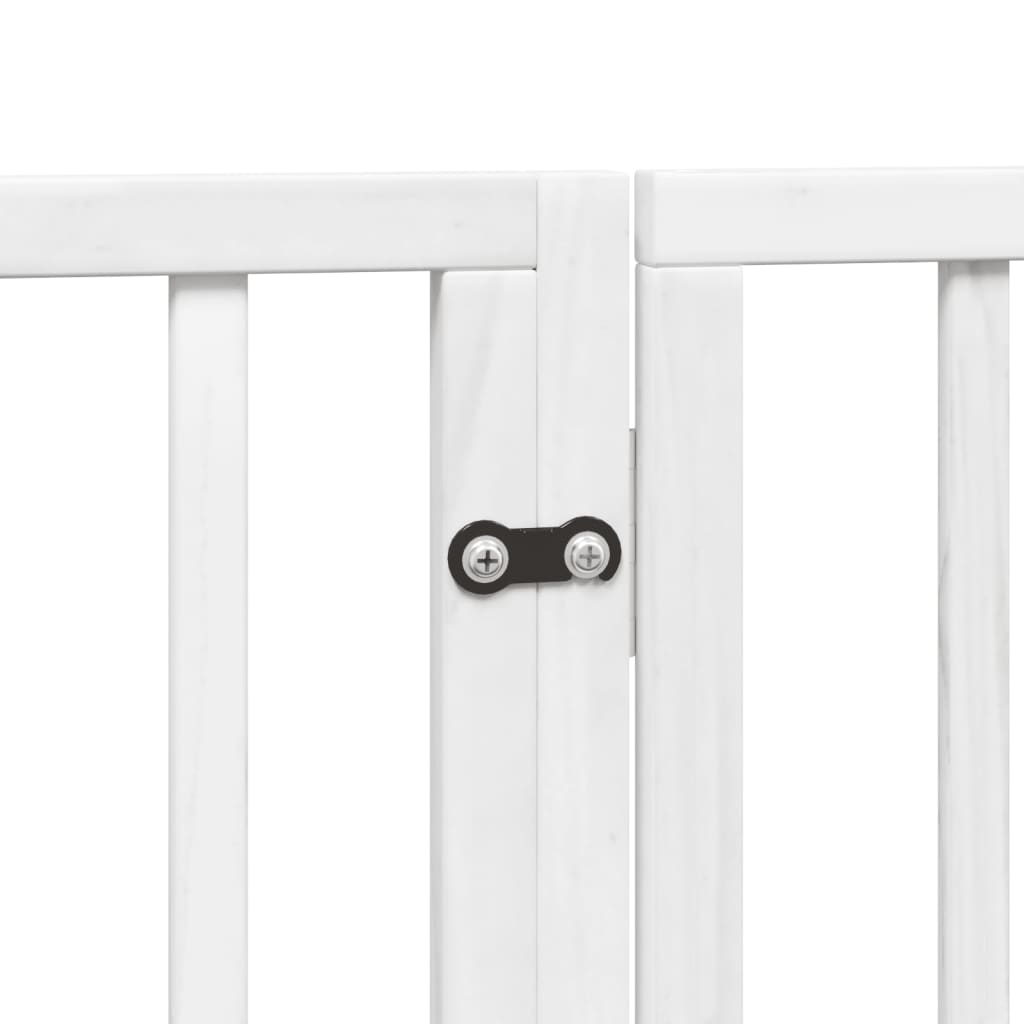 6 Piece Foldable White Dog Gate 300 cm Poplar Wood