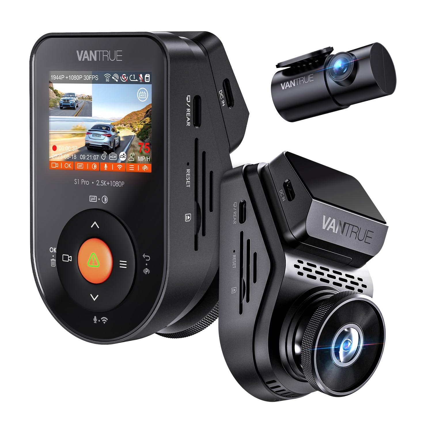 

Видеорегистратор VANTRUE S1 Pro (передний и задний) (2.7K + 1080P, STARVIS 2 IMX675, 5.8 ГГц Wi-Fi, Встроенный GPS) чёрный