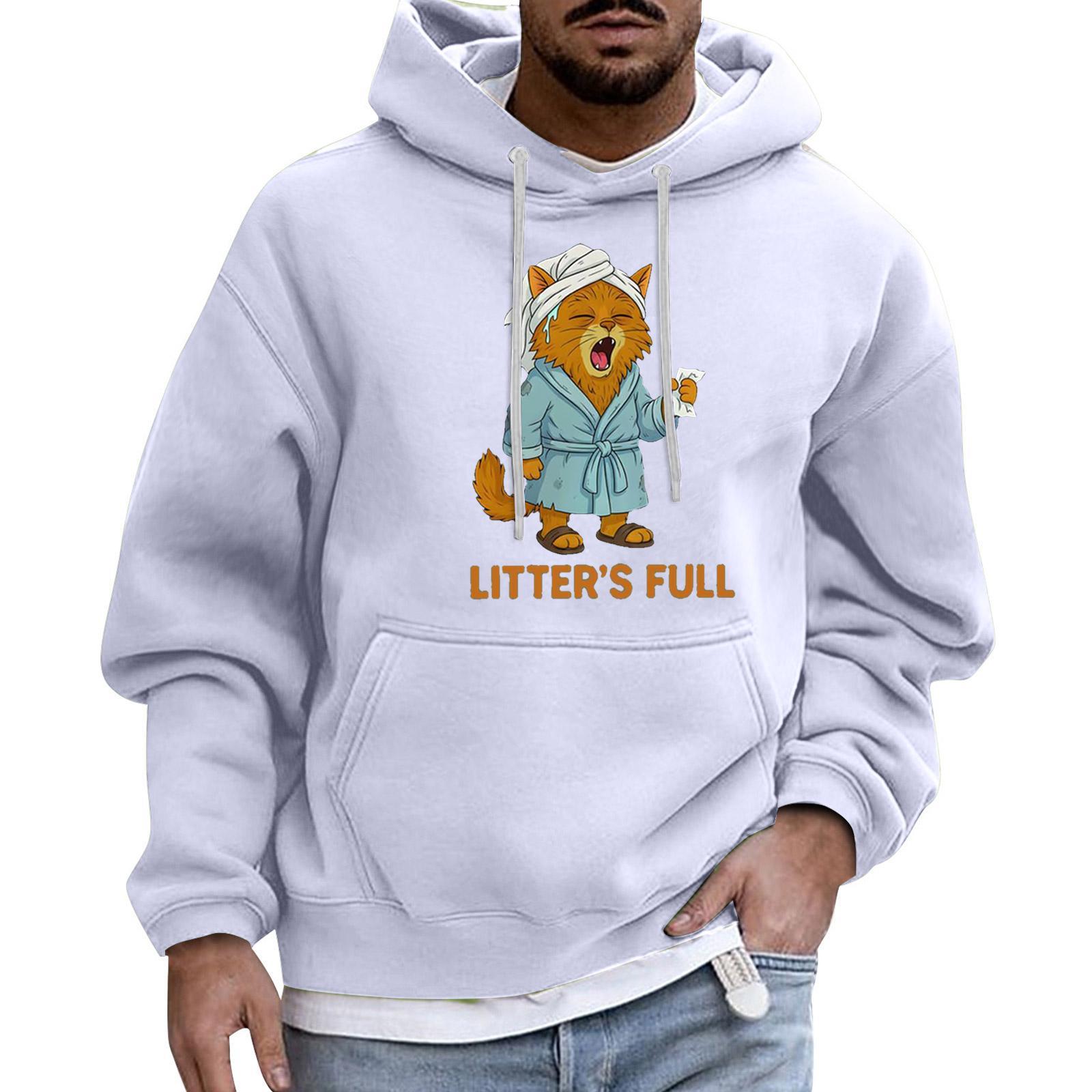 

Мужской Спортивный Повседневный С Длинными Рукавами С Карманом Капюшон Толстовка XL