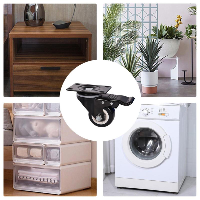 Caster Wheels Industrial Casters Swivel Plate Casters With Brake Furniture Workbench Trolley Wheels Multi-Directional Casters