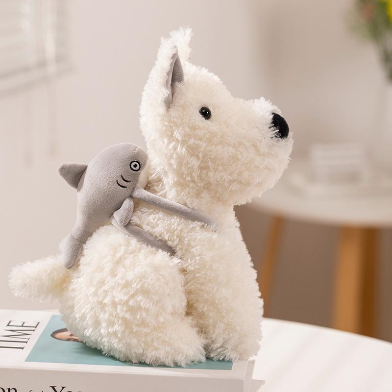 Cute West Highland Shark Dog Shark Dog Plush Toy Doll Doll Puppy Doll Gift Hug Sleeping
